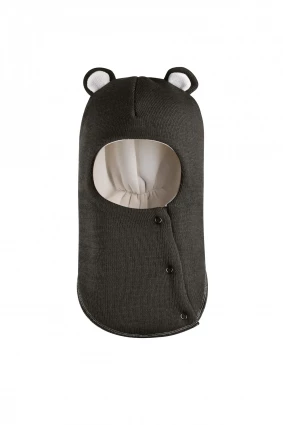 Зимова шапочка-шолом Corona.hm "Ведмедик" з кнопочками графіт