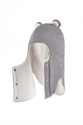 Зимова шапочка-шолом Corona.hm "Ведмедик" з кнопочками димка