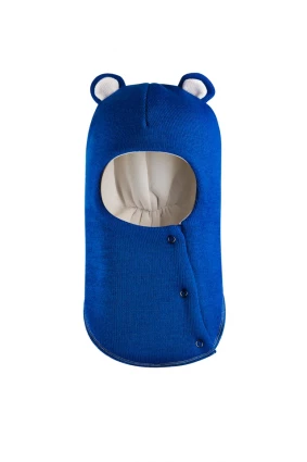 Зимова шапочка-шолом Corona.hm "Ведмедик" з кнопочками електрик