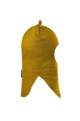 Зимова шапочка-шолом Corona.hm "Ведмедик" з кнопочками медовий