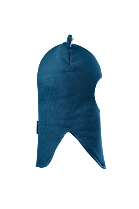 Зимова шапочка-шолом Corona.hm "Ведмедик" з кнопочками морська хвиля