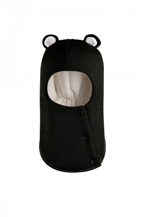 Зимова шапочка-шолом Corona.hm "Ведмедик" з кнопочками чорний