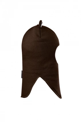 Зимова шапочка-шолом Corona.hm "Ведмедик" з кнопочками шоколад