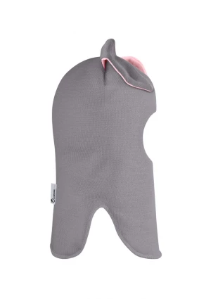 Зимова шапочка-шолом Corona.hm "Зайка" димка рожевий бантик