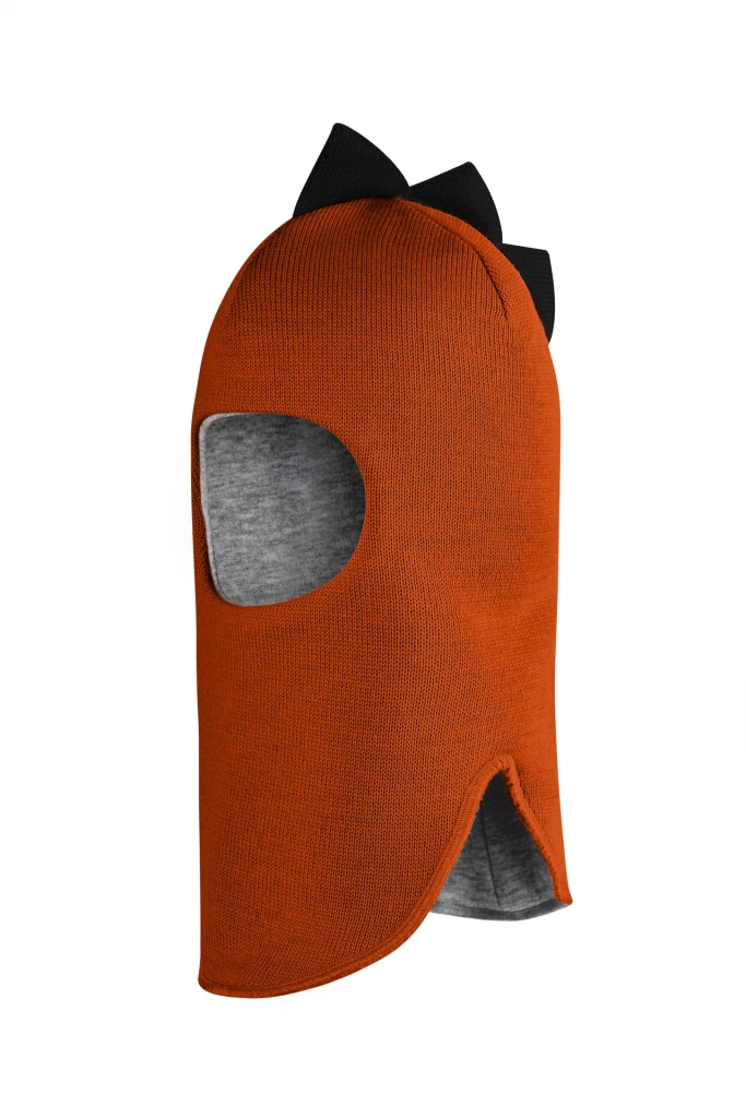 Зимняя шапочка шлем Corona.hm "Мисс Дино"  оранж