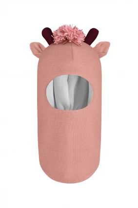 Зимняя шапочка шлем Corona.hm *Мисс Жирафка* пудра