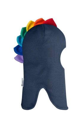 Зимова шапочка-шолом Corona.hm "Міс Діно з гребінцем веселка" джинс