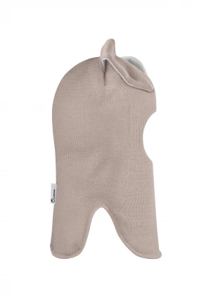 Зимова шапочка-шолом Corona.hm "Зайчик" лате білий бантик