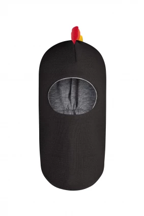 Зимняя шапочка шлем Corona.hm " Дино с  гребешком радуга " графит