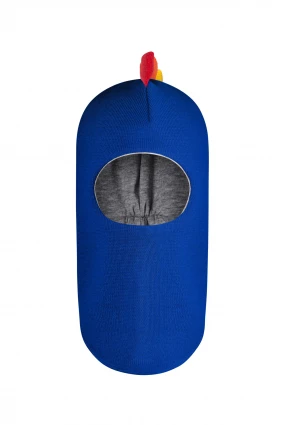 Зимняя шапочка шлем Corona.hm " Дино с гребешком радуга" электрик