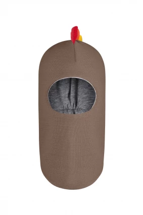 Зимняя шапочка шлем Corona.hm " Дино с гребешком радуга" молочный шоколад