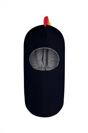 Зимняя шапочка шлем Corona.hm " Дино с гребешком радуга"  синий бархат