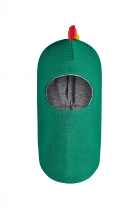 Зимова шапочка-шолом Corona.hm "Діно з гребінцем веселка" смарагд