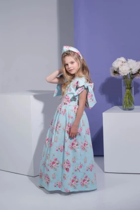 Сукня для дівчинки Corona.hm “Шарм”, троянда на блакитному