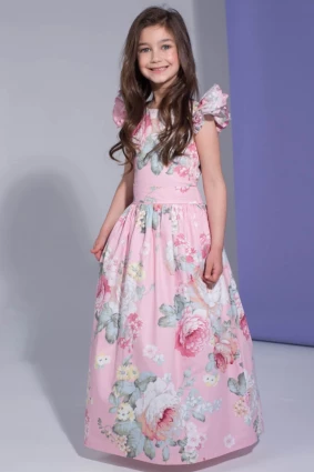 Сукня для дівчинки Corona.hm “Розкіш”, півонія на рожевому