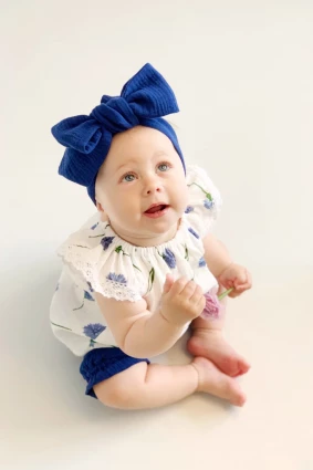 Комплект з мусліну *Волошки на білом*