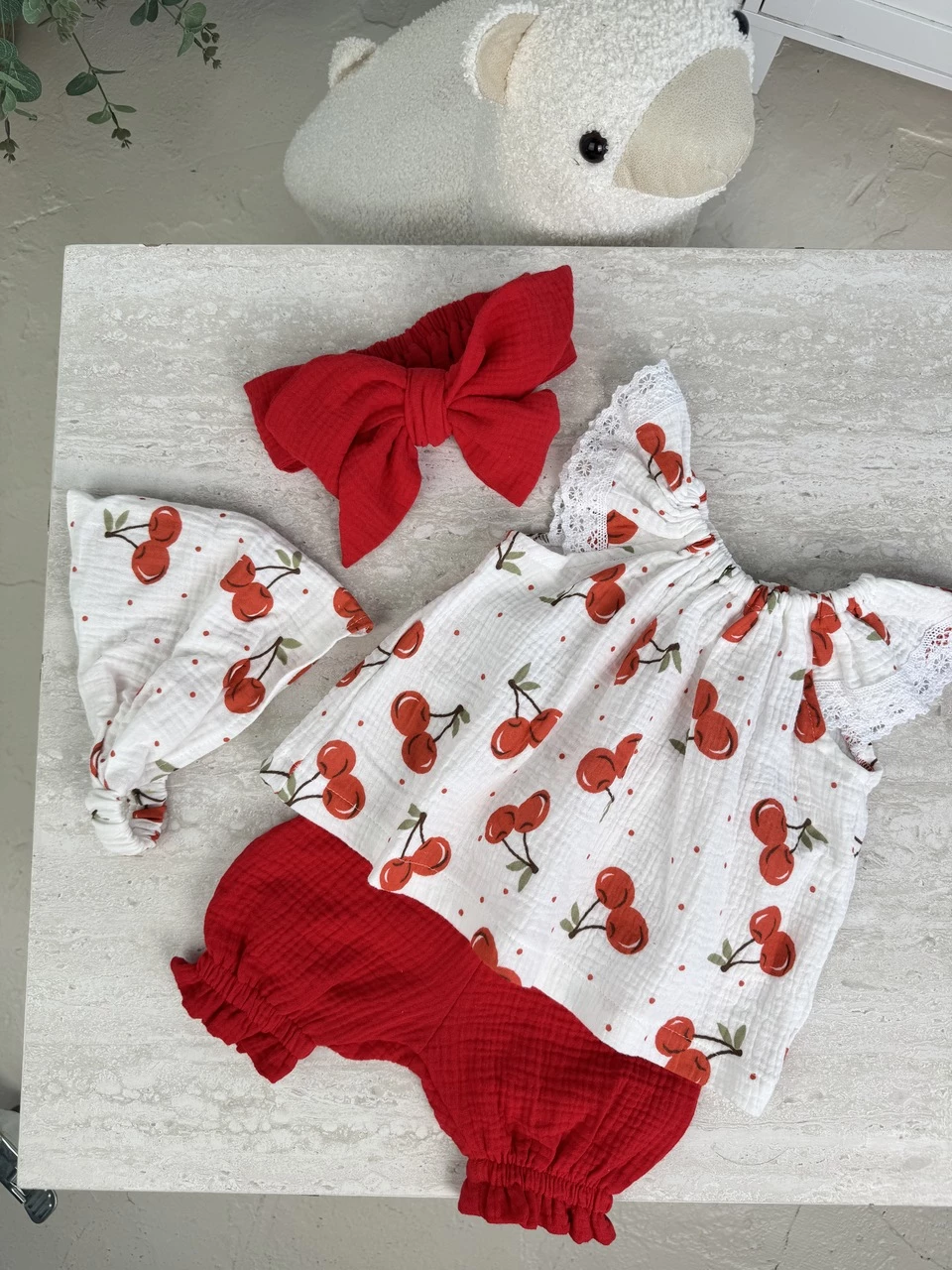 Комплект з мусліну *Вишенька*