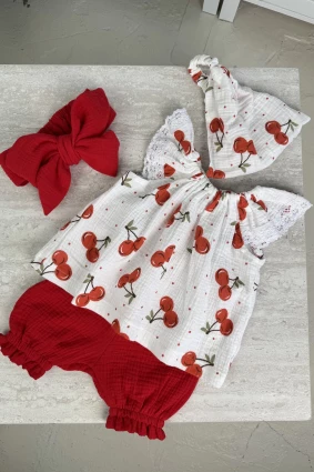 Комплект з мусліну *Вишенька*