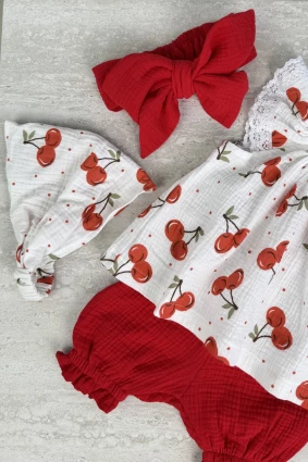 Комплект з мусліну *Вишенька*