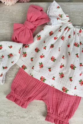 Комплект з мусліну *Коралова квітка*