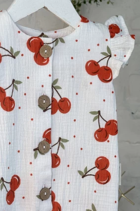 Ромпер з мусліну *Вишенька* + косинка