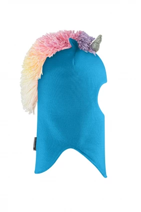 Зимняя шапочка шлем Corona.hm "Единорожка" бирюза