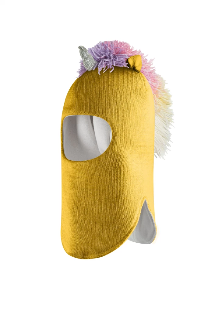 Зимняя шапочка шлем Corona.hm "Единорожка" медовый