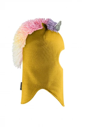 Зимняя шапочка шлем Corona.hm "Единорожка" медовый