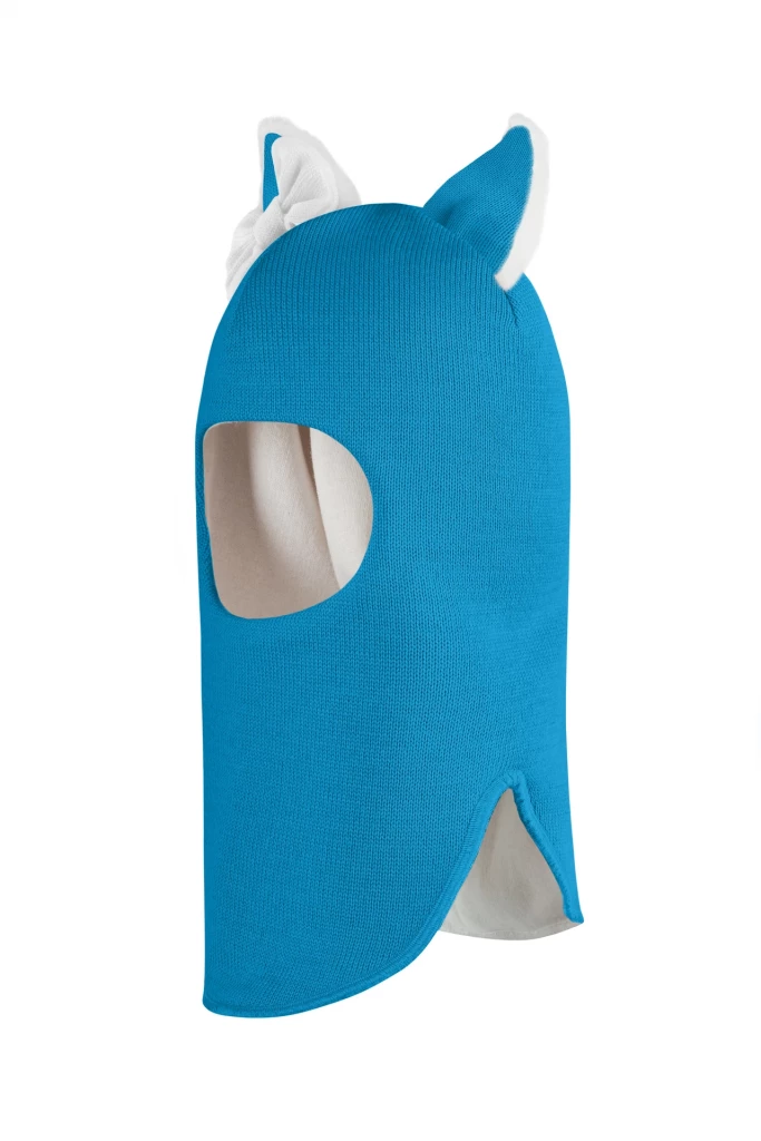 Зимова шапочка-шолом Corona.hm "Лисичка" бірюза