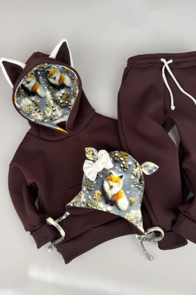 Костюм Corona.hm *Лисичка* шоколад з додатковими штанами та шапочкою (шапочка на вибір)