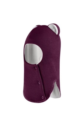 Зимова шапочка-шолом Corona.hm “Лев” із кнопками  бордо