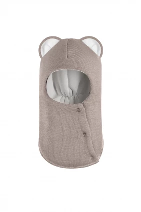 Зимова шапочка-шолом Corona.hm “Лев” із кнопками  капучіно