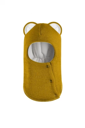 Зимова шапочка-шолом Corona.hm “Лев” із кнопками медовий