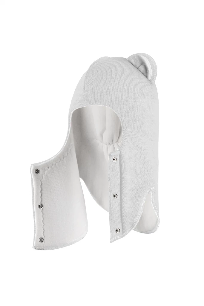 Зимова шапочка-шолом Corona.hm “Лев” із кнопками  молоко