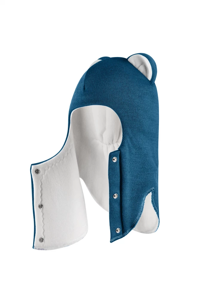 Зимова шапочка-шолом Corona.hm “Лев” із кнопками  морська хвиля