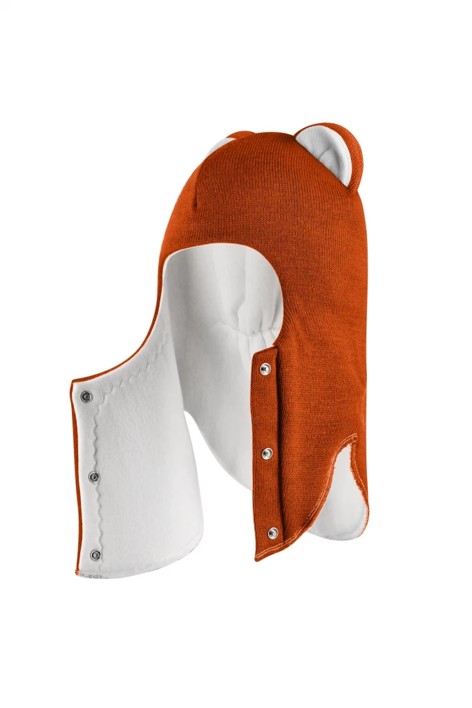 Зимова шапочка-шолом Corona.hm “Лев” із кнопками  помаранчевий