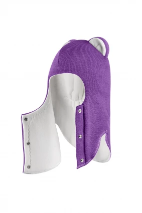 Зимова шапочка-шолом Corona.hm “Лев” із кнопками  фіалка