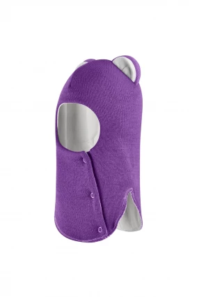 Зимова шапочка-шолом Corona.hm “Лев” із кнопками  фіалка