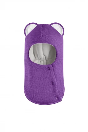 Зимова шапочка-шолом Corona.hm “Лев” із кнопками  фіалка