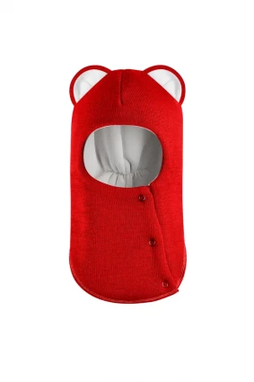 Зимова шапочка-шолом Corona.hm “Лев” із кнопками  червоний