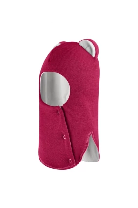 Зимова шапочка-шолом Corona.hm “Лев” із кнопками  ягідний