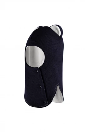 Зимова шапочка-шолом Corona.hm "Міс Левиця"  із кнопками  синій