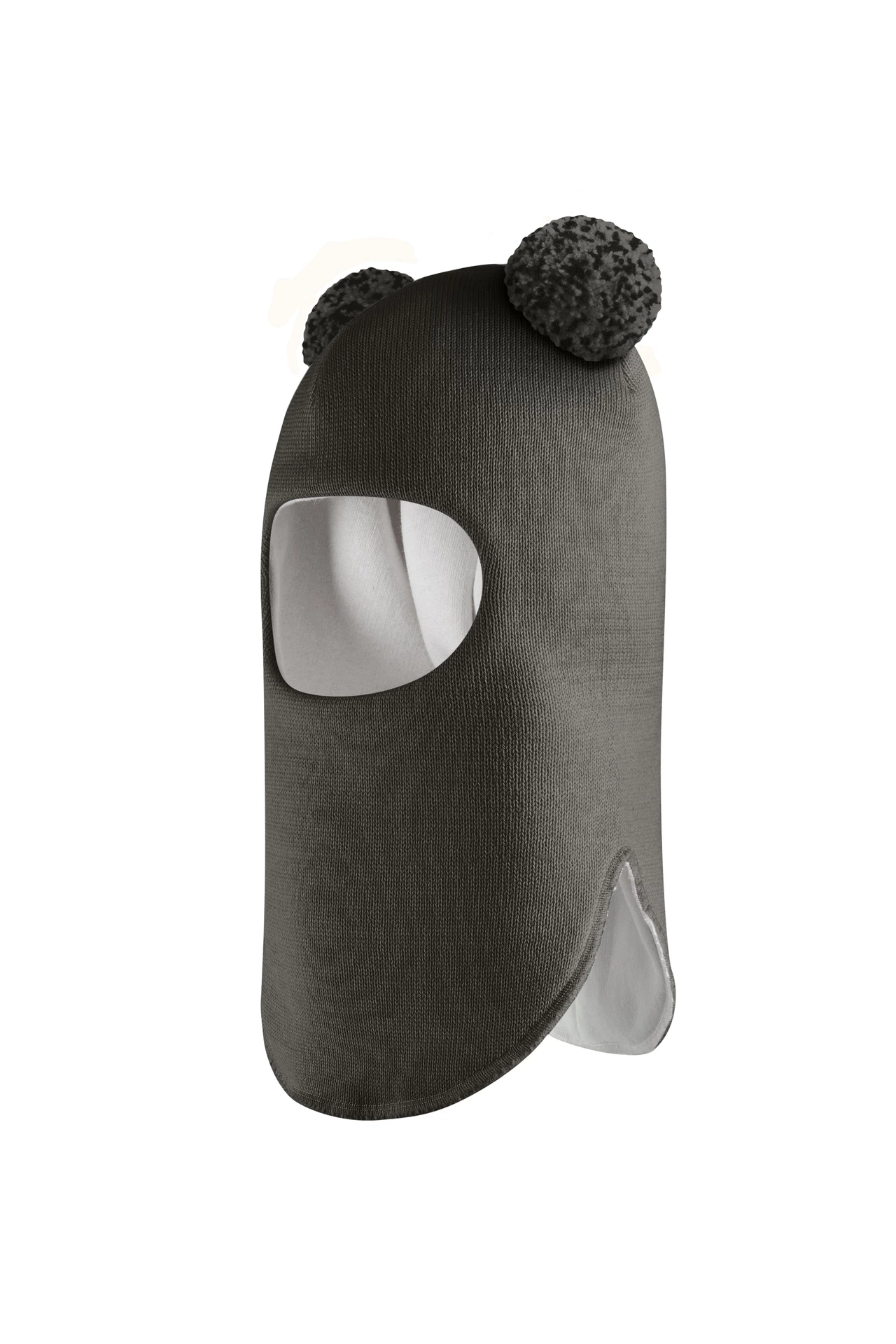 Зимова шапочка-шолом Corona.hm "Пандочка з помпонами МЕЛАНЖ" графіт