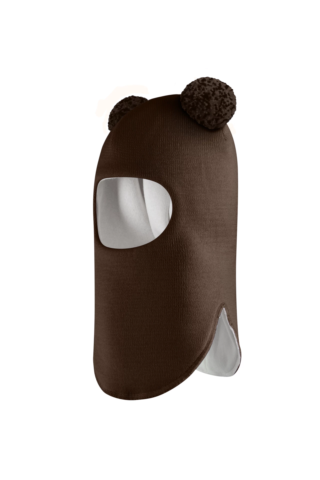 Зимова шапочка-шолом Corona.hm "Пандочка з помпонами МЕЛАНЖ" шоколад