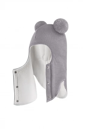 Зимова шапочка-шолом Corona.hm "Пандочка"  із кнопками  димка