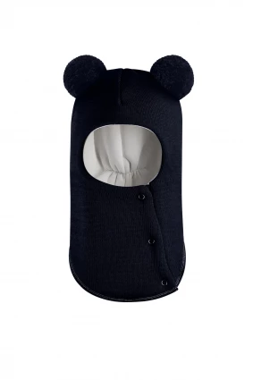 Зимова шапочка-шолом Corona.hm "Пандочка"  із кнопками  синій оксамит