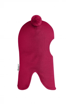 Зимова шапочка-шолом Corona.hm "Пандочка"  із кнопками ягідний