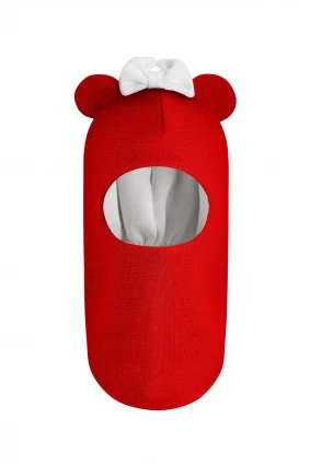 Зимняя шапочка шлем Corona.hm "Мисс Минни" красный