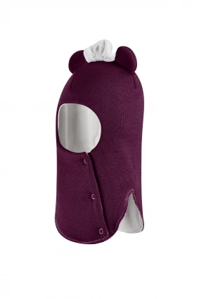 Зимова шапочка-шолом Corona.hm "Міс Мінні" з кнопочками бордо