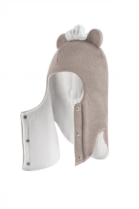 Зимова шапочка-шолом Corona.hm "Міс Мінні" з кнопочками капучіно